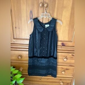 Anna Sui For Target Sleeveless Drop Waist Mini Dress Women’s Black Lace Sz Small